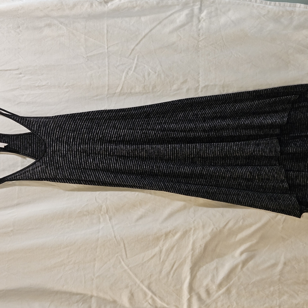 Elegant Black Striped Dress